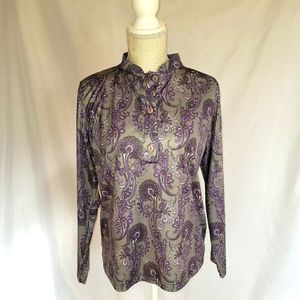 Vintage Haband Ladies Small Paisley Shirt 80s